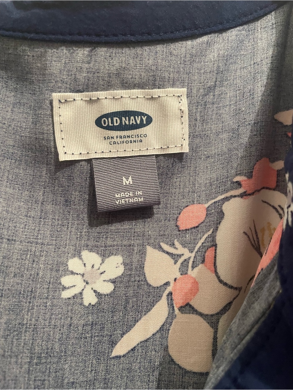 Old Navy Navy Blue Sleeveless Floral Midi Dress - Picture 3 of 3